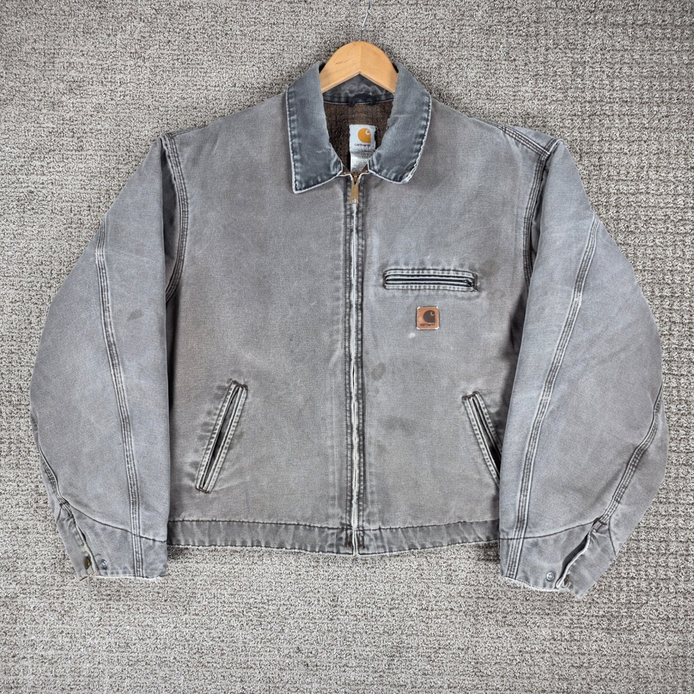 Vtg Carhartt J97 CHT Detroit Jacket Mens 2XL Chestnut Brown Canvas Distressed